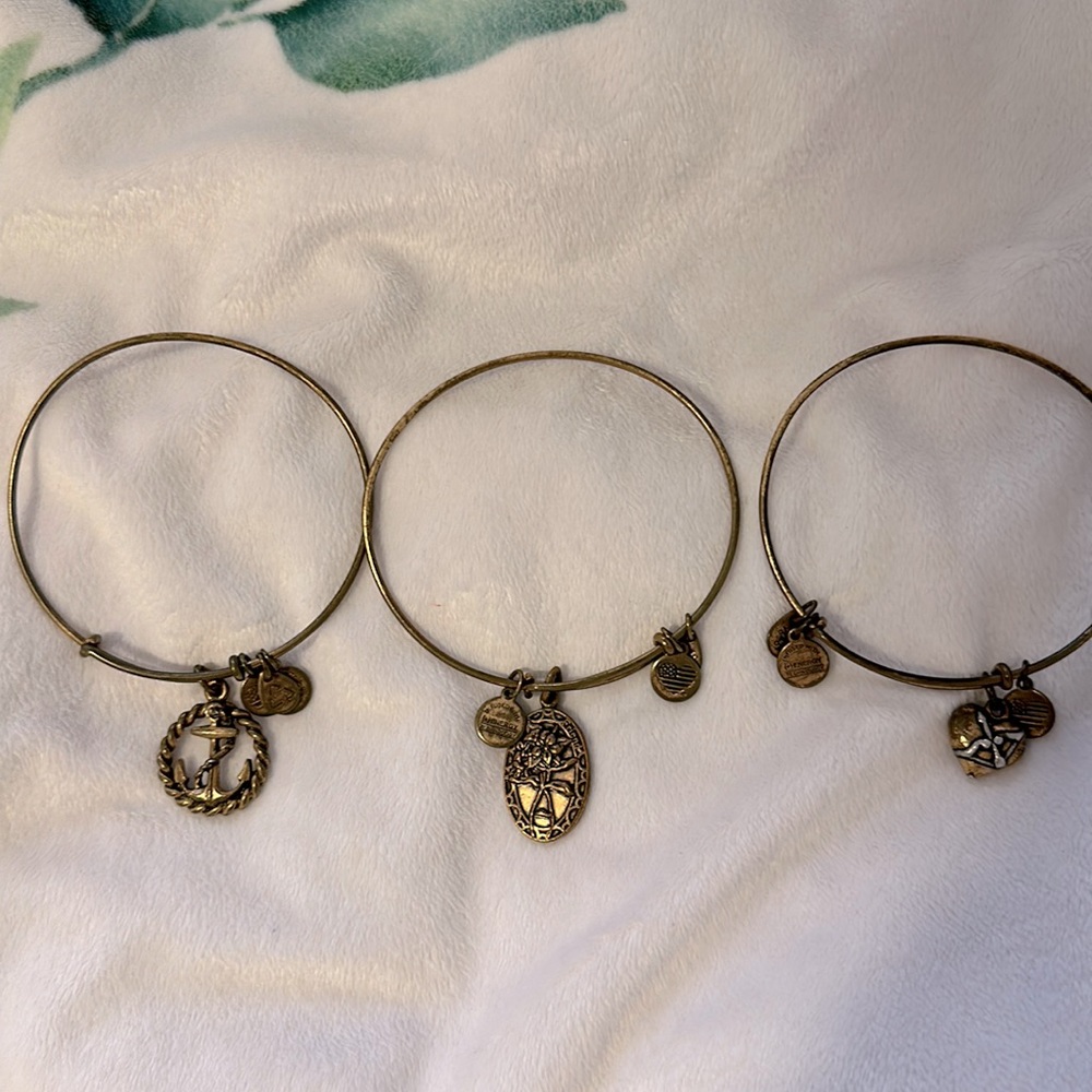 Alex and Ani bronze color bracelets SET OF 3!!!